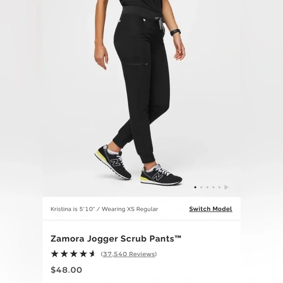 Figs Black Zamora Jogger Scrub pants Size Small/Tall S/T - Picture 2 of 2